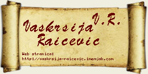 Vaskrsija Raičević vizit kartica